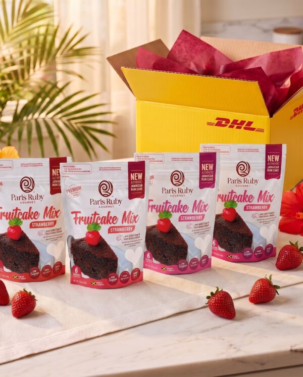 Four Strawberry Paris Ruby Fruitcake Mix packs
